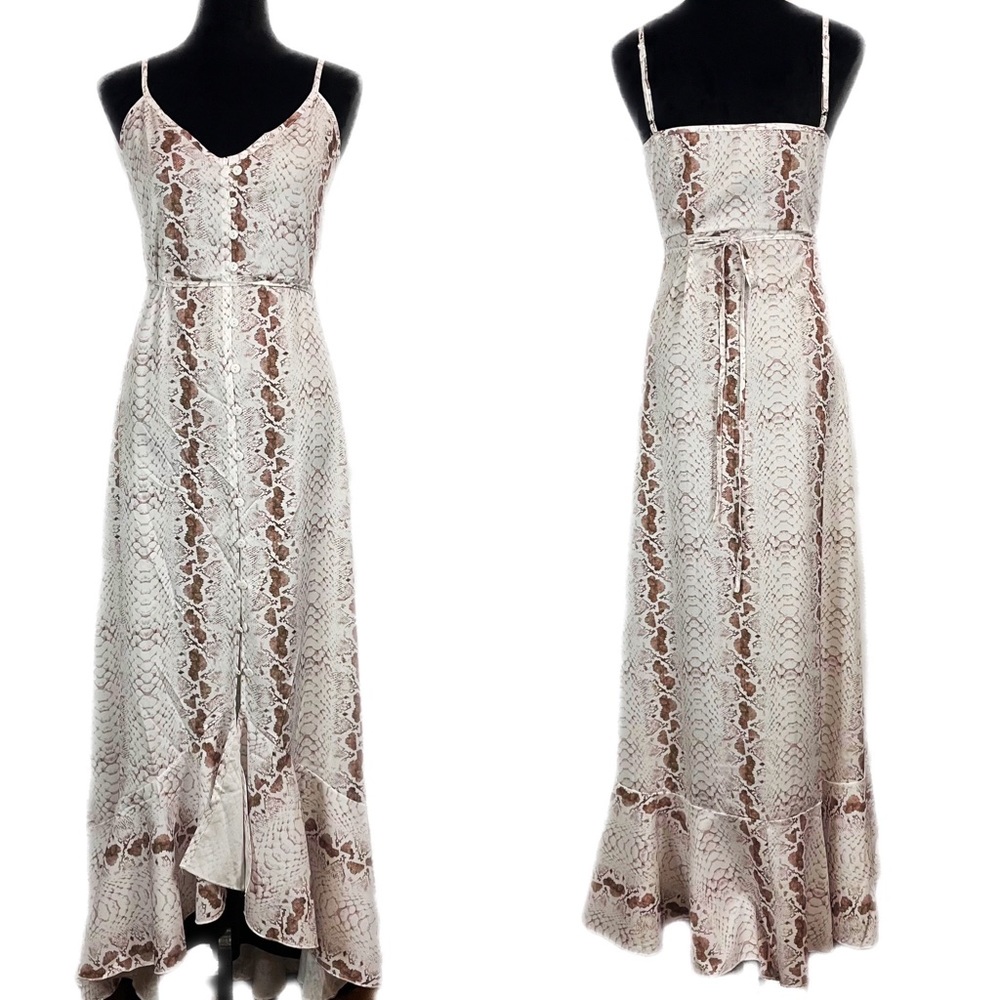 NWT - October Love Snakeskin Sun Dress in White/Beige - Picture 2 of 8